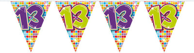13 Jaar Mini Vlaggenlijn Birthday Blocks - 3 meter