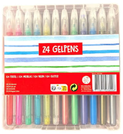 Gelpennen - 24 stuks - regenboog - schoolspullen - tekenen - kleuren