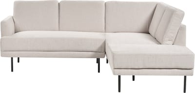 BREDA - Hoekbank 4-zits - Lichtbeige - Linkszijdig - Polyester