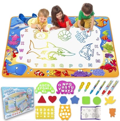 Livewell Water Tekenmat met 20 Accessoires - Met 6 Waterpennen - Speelgoed 2 Jaar - Speelgoed 3 Jaar - Speelgoed 4 Jaar - Speelgoed 5 Jaar - Montessori Speelgoed - Educatief Speelgoed - Jongens Speelgoed - Meisjes Speelgoed - Kinderspeelgoed - Cadeau