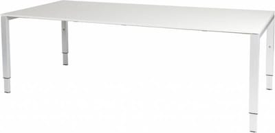 Vergadertafel Domino - 200x100 grijs - wit frame