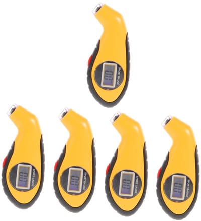 Banden Spanningsmeter - Autoband Test - Veilig Rijden - Dubbele Functie - 5 Stuks - Zwart