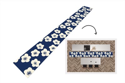 Keukenloper 400x50 cm - Keukenmat vinyl Sakura - Wit - Patroon - Japan - Keukenmatten loper - Keuken vloerkleed tapijt
