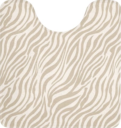 WC mat met uitsparing 55x60 cm - Antislip - Zebra - Patroon - Beige - Toiletmat met uitsnijding - Vloermat - Douchemat - Toilet tapijt - Toiletmatten