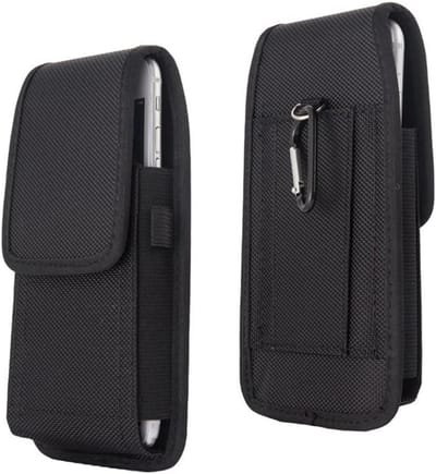 Universele Nylon Heuptas voor Smartphones, Premium Telefoonhouder voor Wandelen en Reizen, Geschikt voor iPhone 17 16 15 14 13 12 Pro Max 7 8 Plus - Zwart