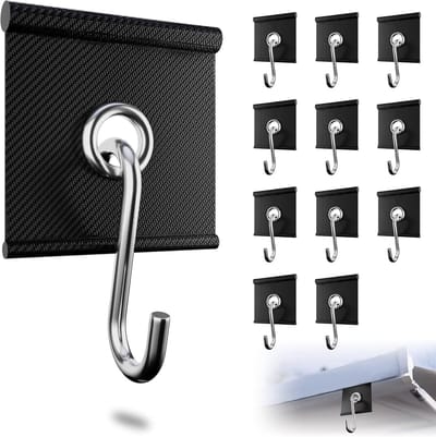 Verpakking van 12 pijpstriphaken 5*5 cm, haken voor camperluifels, pijprailhaken voor kamperen, pijpoogjes voor camper, caravan, kampeertent, binnen- en buitendecoratie