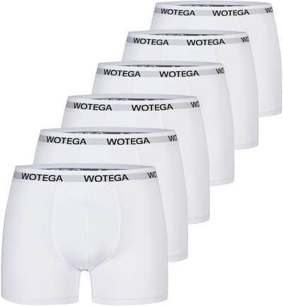 WOTEGA Heren Boxershort Joe – Katoen Stretch – Wit – Elastische tailleband – 6-pack