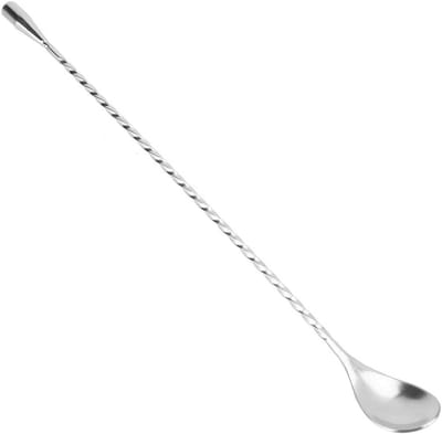 Cocktail lepel van roestvrij staal 31 cm voor het maken van cocktails, mixen en serveren in bar, restaurant of thuis