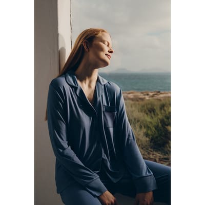 Femilet Nw Top Shirt Ls Borneo Blue Maat: 46 | Nachtmode Outlet | Dames | Blauw