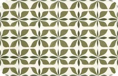 Badmat 80x50 cm - Antislip - Botanisch - Retro - Groen - Badmatten voor badkamer - Badkamermat - Douchemat - Badkamer mat