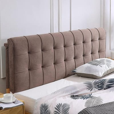 Hoofdbordkussen Bed - Wandkussen Bed - Comfortabel Lezen - Huidvriendelijk Fluweel - 78 inch - Bruin