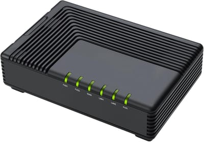 Telefoon Adapter - VoIP Converter - Internet Bellen - 2 FXS Poorten - 12 x 8 x 3.2 cm - Zwart