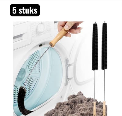 5 stuks - Wasmachine- & drogerreinigers - Wasmachine Reinigingsborstel - Lange Steel en Buigzame Kop voor Trommel, Rubber Afdichting en Droger Filters