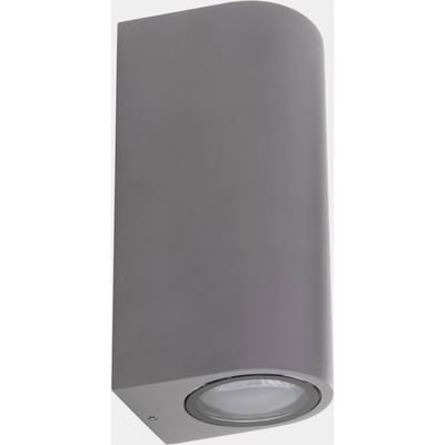 LEDS-C4 Eko dubbele buitenwandlamp, grijs, breedte 7 cm, aluminium