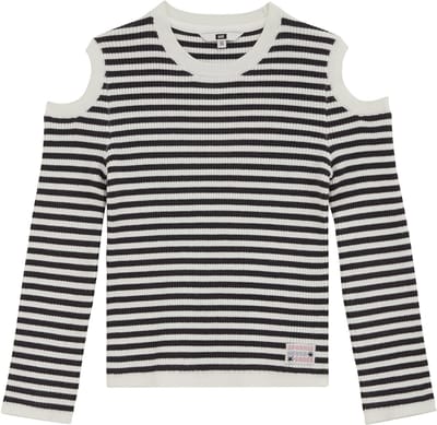 WE Fashion Meisjes gestreepte trui van ribstof
