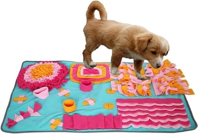 Snuffelmat Hond - Voer Puzzel Speelgoed - Mentale Stimulatie - Machinewasbaar - 500 Gram - Zwart