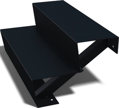 Gepoedercoat staal - tuintrap - 2-trede - 48 x 80 x 34 cm - RAL9005 mat (zwart) - MySteel