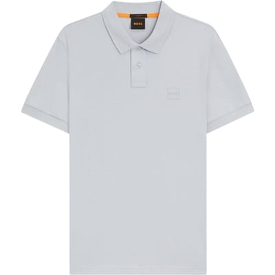 Boss Mannen Passenger Box Logo Polo Shirt (Lichtgrijs)