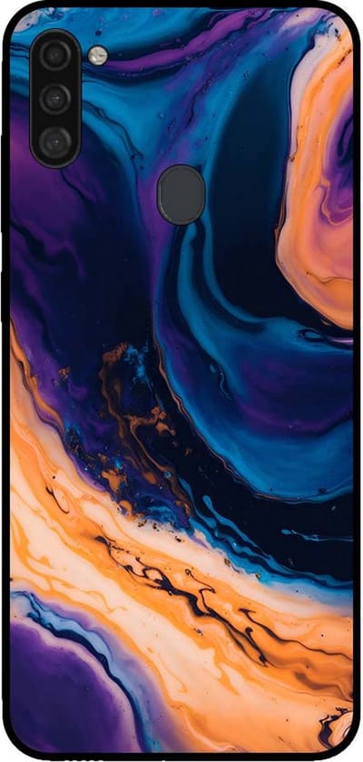 Smartphonica Telefoonhoesje voor Samsung Galaxy A11 marmer look - backcover marmer hoesje - Blauw geschikt voor Samsung Galaxy A11