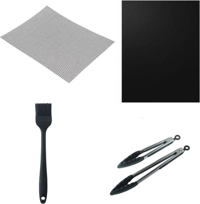 La'Moussawi ® Complete BBQ Accessoire Set met Grillmatten, Tangen en Siliconen Borstel voor Perfect Grillen