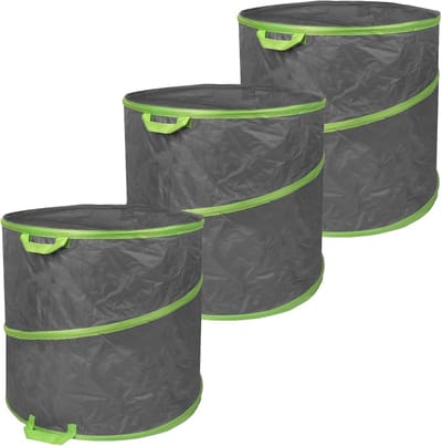 Pop-Up Tuinzakken - Afvalzakken - Tuinafval Verzamelen - Zelfoprichtend - 3 x 85 Liter - Donkergrijs