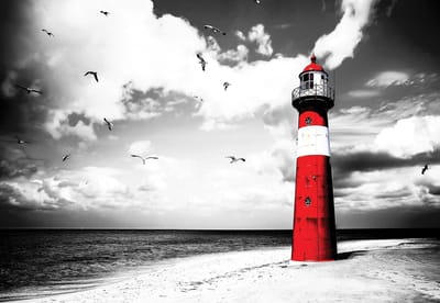 Fotobehang Lighthouse  | XL - 208cm x 146cm | 130g/m2 Vlies