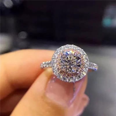100% 18k gouden ring voor vrouwen natuurlijke AAA Moissanite sieraden edelsteen Anillos De Bizuteria spanningsinstelling met diamanten ringendoos 8 wit