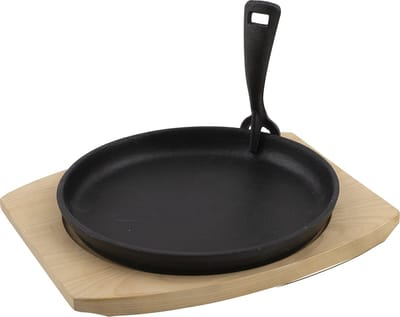 Barbecook - Grillpan uit gietijzer - Met onderlegger - Bamboe