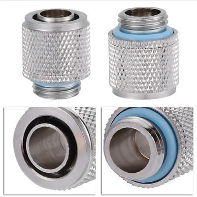 PC Waterkoeling Twee-touch Fitting G14 Draad Barb Connector voor Buis 9.5*12.7MM Platte Kop gray