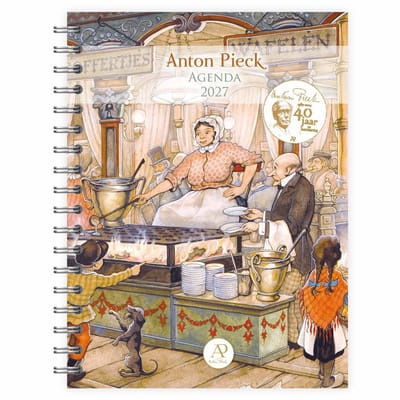 Bureau agenda - 2027 - Anton Pieck - Poffertjes en wafelen - Met spiraal - 17,6x23,8cm