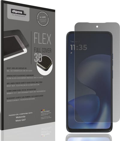 dipos FLEX – Matte Privacy Screenprotector geschikt voor Motorola Moto G47 | Volledige Schermbescherming | Case-Friendly
