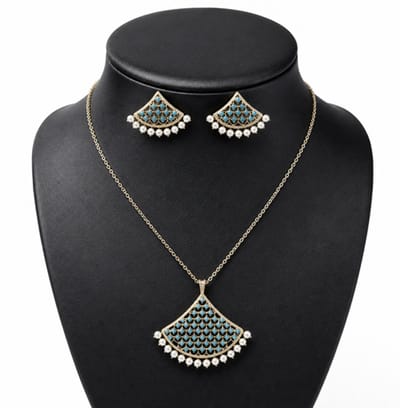 N3 Collecties Damesmode Geometrisch ontwerp Zirkoon ketting en oorbellen set