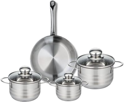 Set van 1 Koekenpan 24 cm en 3 kookpotten 12, 14 en 16 cm Elo Profi Brillant