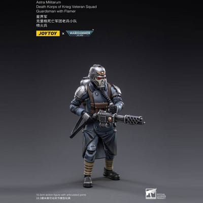 Warhammer 40k Action Figure 1/18 Death Korps of Krieg Veteran Squad Guardsman with Flamer 10 cm