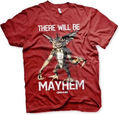 Gremlins Heren Tshirt -S- There Will Be Mayhem Rood