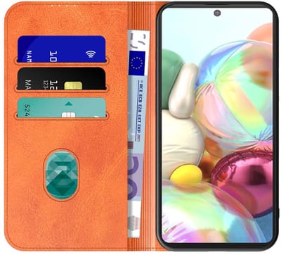 Geschikt voor Samsung Galaxy A71 Telefoonhoesje Bruin Kunstleer Met Magnetische Sluiting - Portemonnee BookCase Met Pasjeshouder - ProtX
