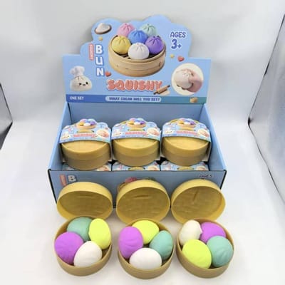 Zachte Leuke Mini Dumplings Squishy Voedselvorm Met Stoommandje Squishy Kristallen Broodje Knijpbaar Knijpen Fidget Sensorisch Speelgoed Kinderspeelgoed