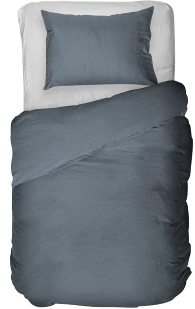 Kayori Saya Dekbedovertrek Katoensatijn - 140x200-220 + 1 sloop - Eenpersoons - Biologisch Katoen - Denim
