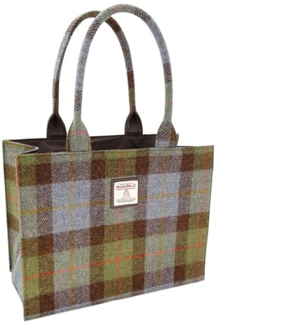 Tas Harris Tweed Shopper Glencoe MacLeod Tartan - 36x49x16 - Glen Appin of Scotland
