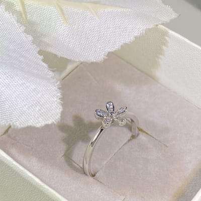 Bijoux Européens et Américains Petite Bague Marguerite Or Rose Personnalité Bague de Queue No. 9 gray