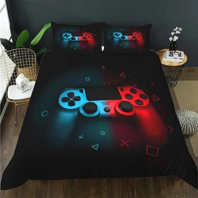 Gaming Beddengoed Set Game Dekbedovertrek 135 voor Volwassenen Kinderen Zachte Microvezel Modern Gamepad Dekbedovertrek Decoratief met Kussensloop 240x220cm 3pcs