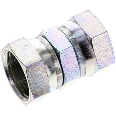 Rechte Verloopnippel G1'' Binnendraad Hoge Druk Staal  60° Conus  150bar Hydrauliek