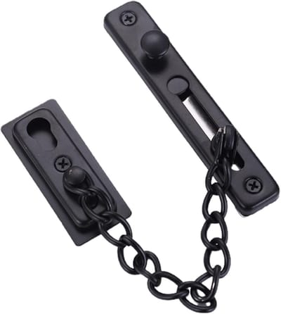 Deurketting - Veiligheidsslot - Extra Beveiliging - Roestvrij Staal - 100g - Zwart