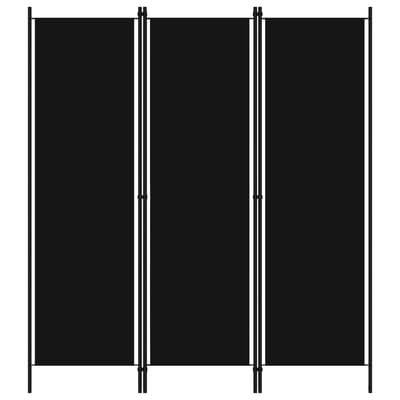vidaXL - Kamerscherm - met - 3 - panelen - 150x180 - cm - zwart