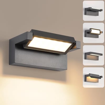 LED Wandlamp voor Buiten en Binnen - Waterdichte 22W Wandlamp met 350° Zwenkbaar Paneel - 3000K Warm Wit