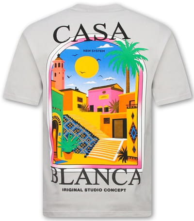 T shirt Heren - Casablanca T shirt Heren met Print - Heren Tshirt met Opdruk -1989- Grijs