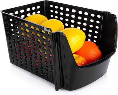 Doos voor Groenten en Fruit Zwart 29x21x16 cm - Aardappelbak - Aardappelpot - Bewaardoos - Container - Koelkast Organizer - Opbergbox - Fruitkist