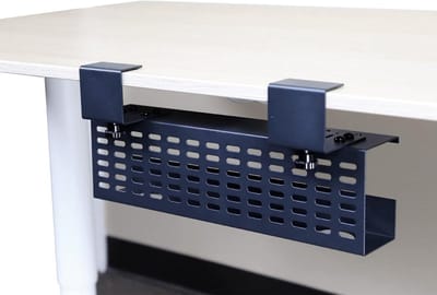 Kabelmanagementbak Onder Bureau - Kabel Organizer - Werkplek Opruimen - Met Klemmontage - 40x11x7 cm - Zwart