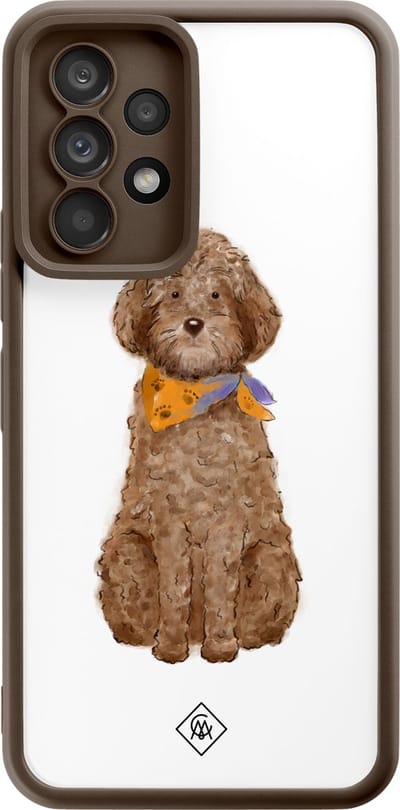 Casimoda® hoesje - Geschikt voor Samsung Galaxy A52 5G - Labradoodle - Zwart TPU Backcover - Geen opdruk - Bruin/beige