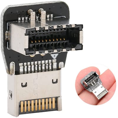 Dailygoody - USB 3.1 Voorpaneel Interne Connector - Type E Adapter - 90 Graden Ontwerp - Compact Formaat - Hoogwaardige Materialen - Geschikt voor...